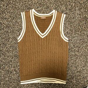 Brandy Melville John Galt Brown Cable Knit Vest